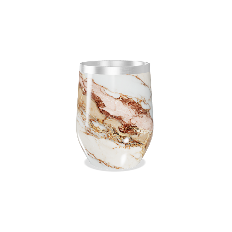 Copo Térmico Slim - Mármore Branco e Dourado