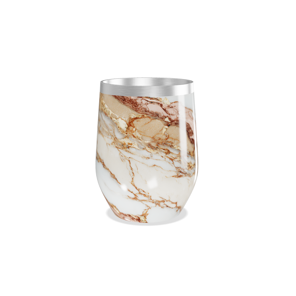 Copo Térmico Slim - Mármore Branco e Dourado