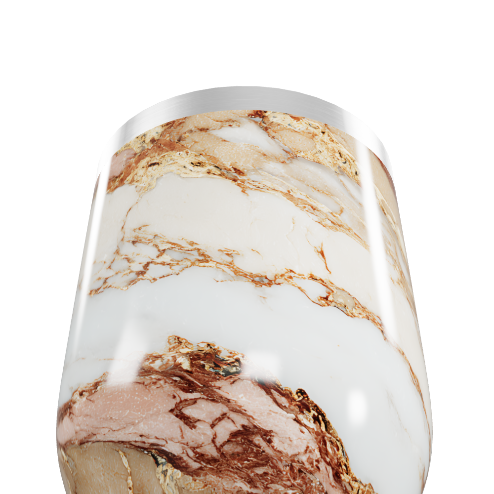 Copo Térmico Slim - Mármore Branco e Dourado