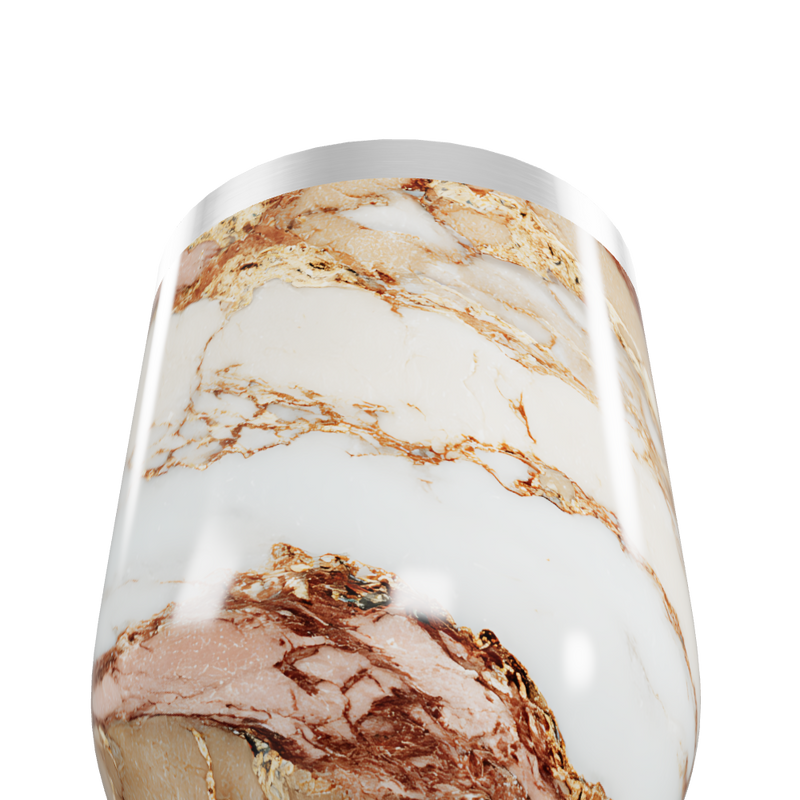 Copo Térmico Slim - Mármore Branco e Dourado