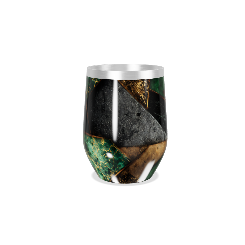 Copo Térmico Slim - Mármore Verde e Dourado
