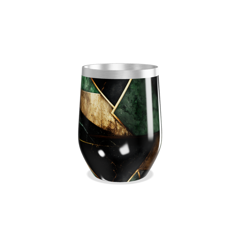 Copo Térmico Slim - Mármore Verde e Dourado