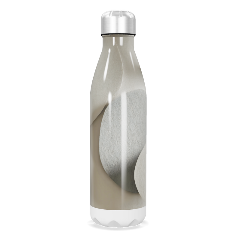 Garrafa Inox Estampada - Bege e Cinza