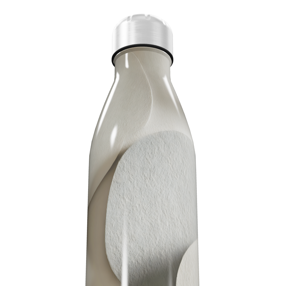 Garrafa Inox Estampada - Bege e Cinza