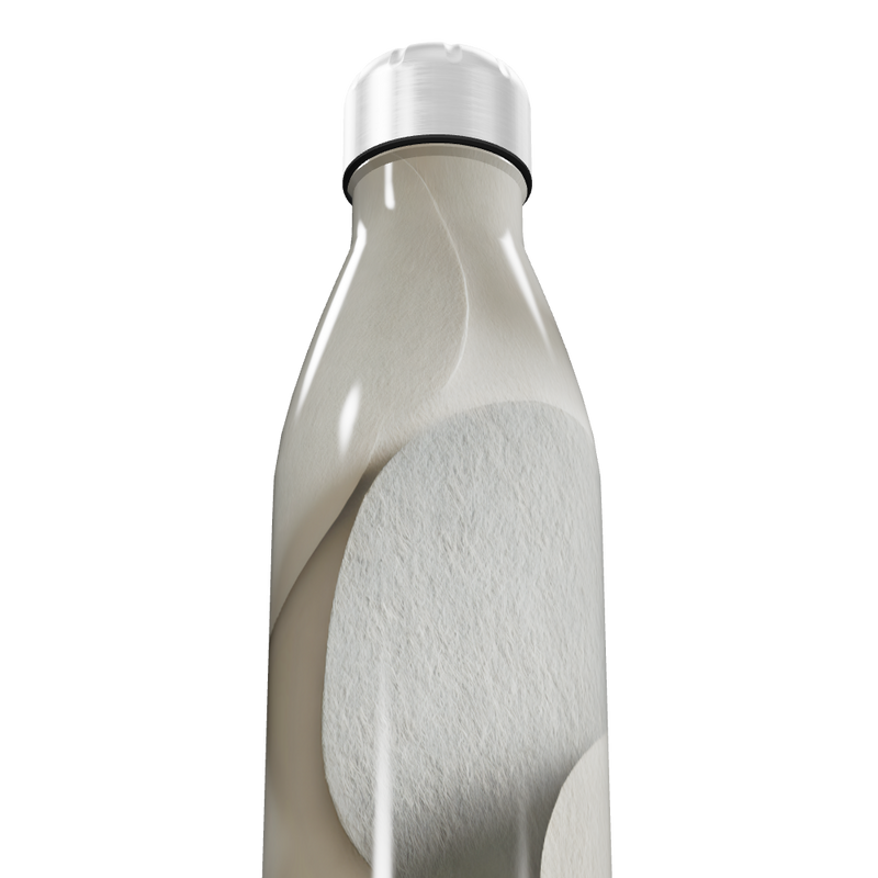 Garrafa Inox Estampada - Bege e Cinza