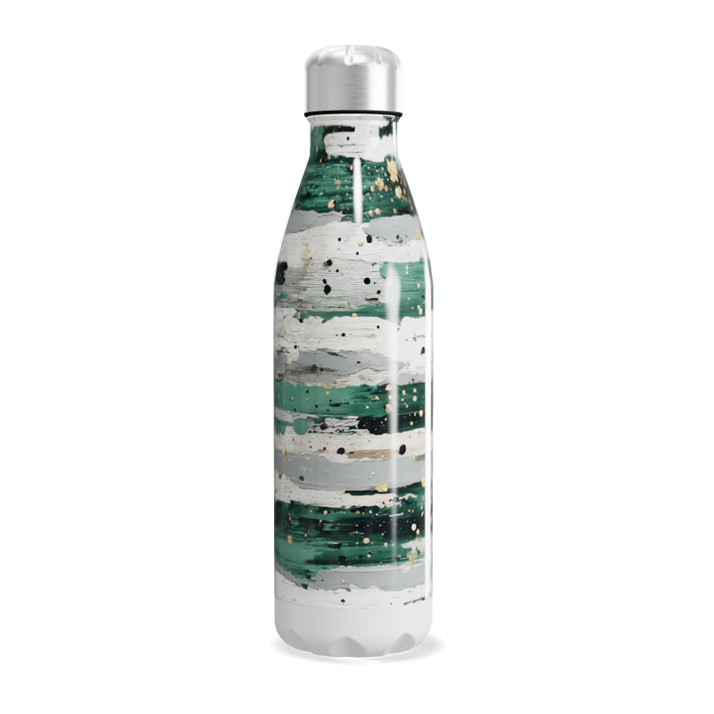 Garrafa Inox - Pintura Verde e Dourado
