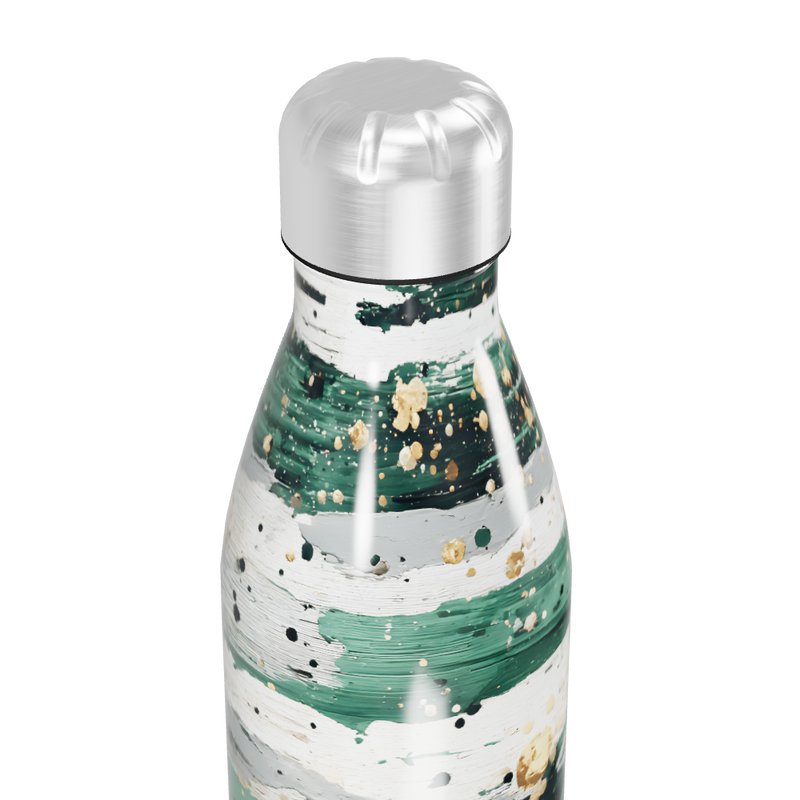 Garrafa Inox - Pintura Verde e Dourado