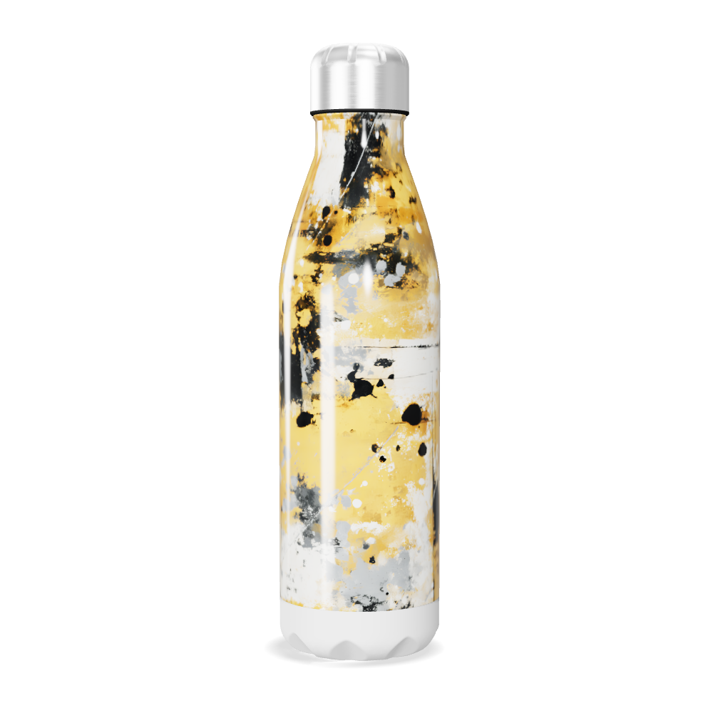 Garrafa Inox - Estampa Amarela Abstrata