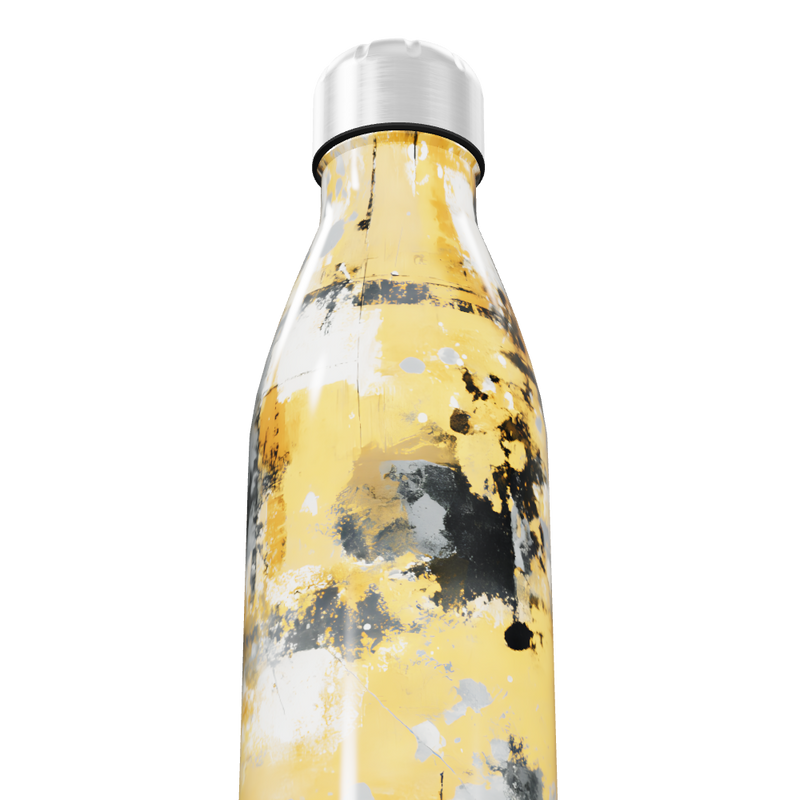 Garrafa Inox - Estampa Amarela Abstrata