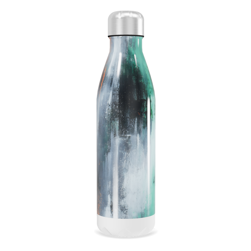 Garrafa Inox - Estampa Verde e Laranja