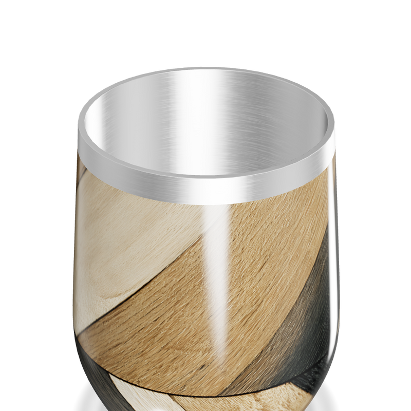 Copo Térmico Slim - Madeira Preto e Bege