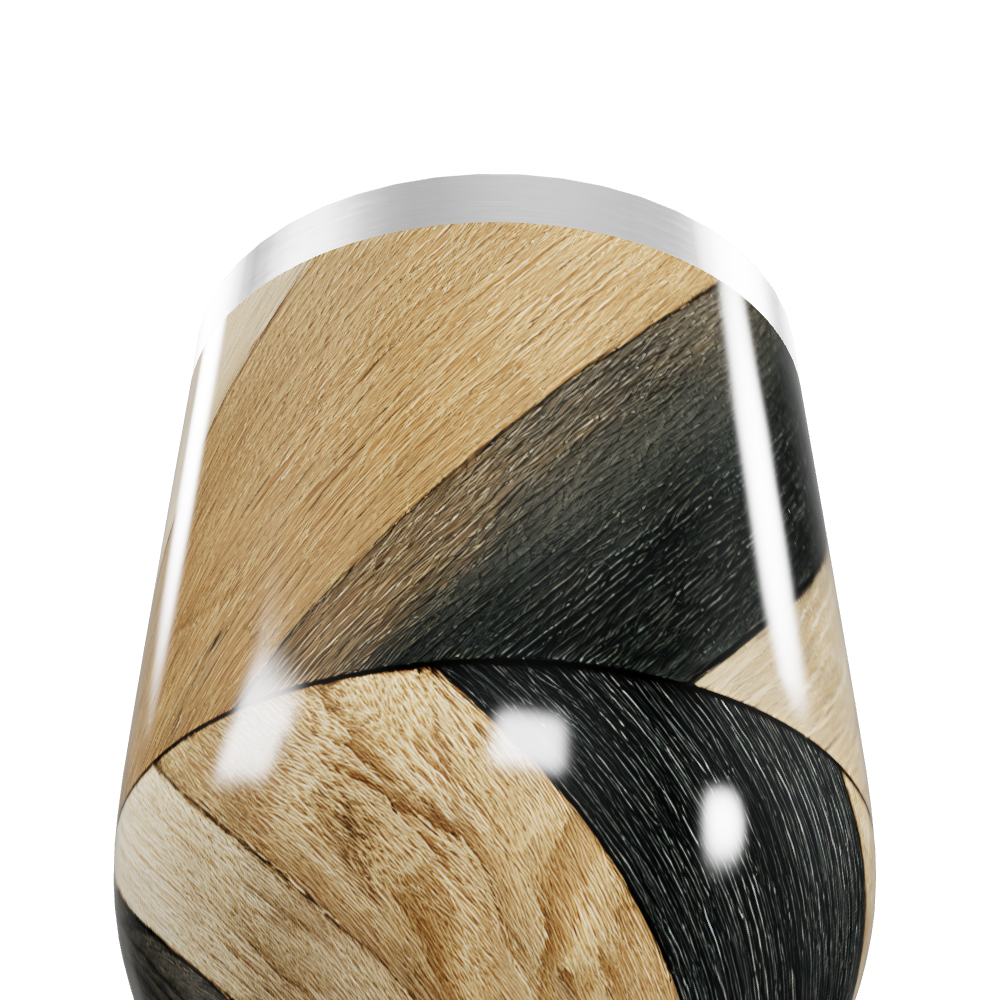 Copo Térmico Slim - Madeira Preto e Bege