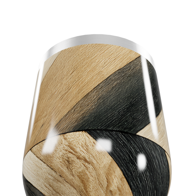 Copo Térmico Slim - Madeira Preto e Bege