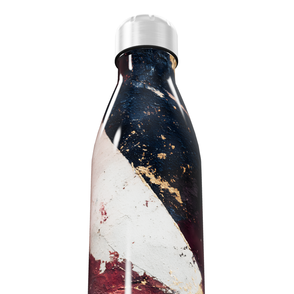 Garrafa Inox - Estampa Abstrata Colorida
