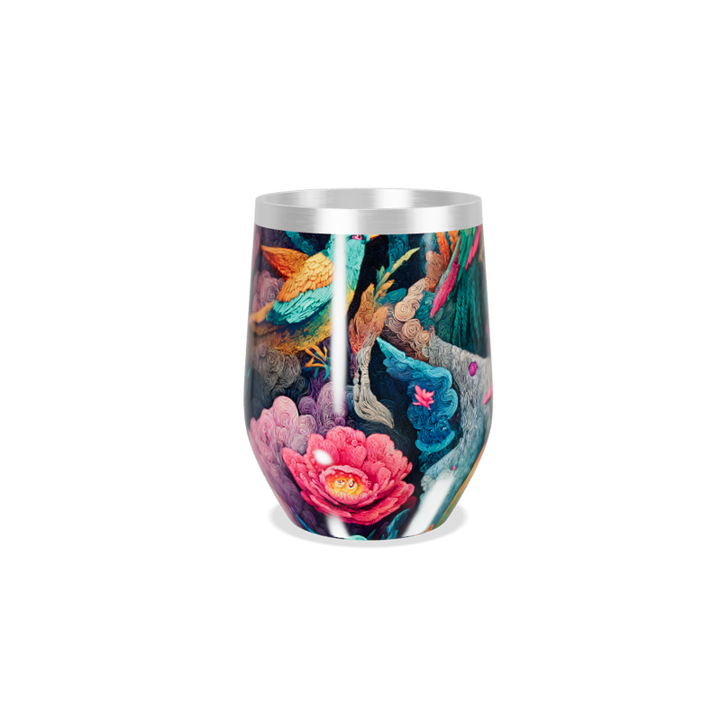 Copo Térmico Slim - Estampa de Aves Coloridas