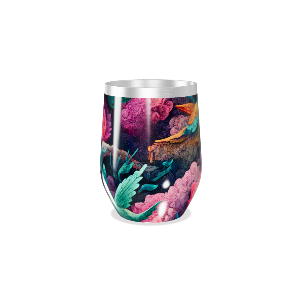 Copo Térmico Slim - Estampa de Aves Coloridas