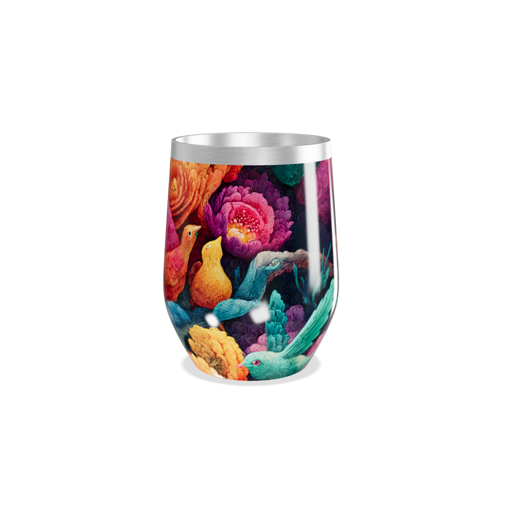 Copo Térmico Slim - Estampa de Aves Coloridas