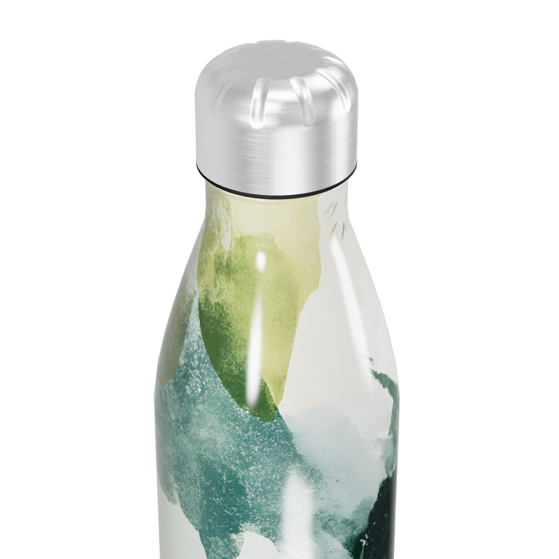 Garrafa Inox - Estampa Abstrata Verde