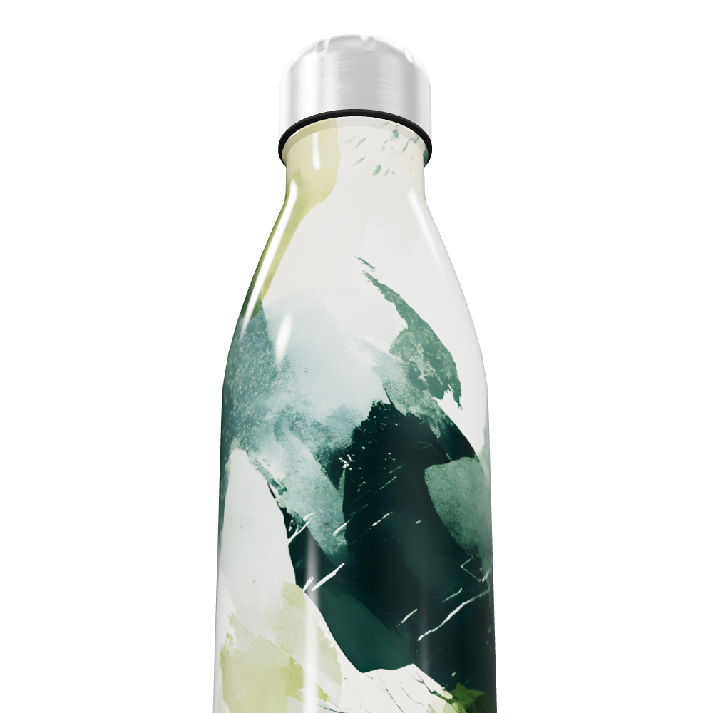 Garrafa Inox - Estampa Abstrata Verde