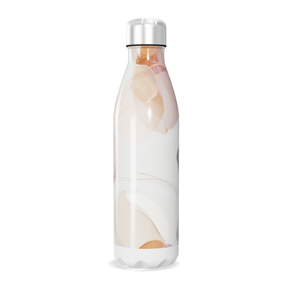Garrafa Inox - Estampa Mármore Cores Suaves