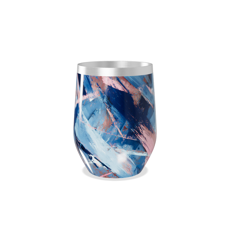 Copo Térmico Slim - Estampa Abstrata Azul