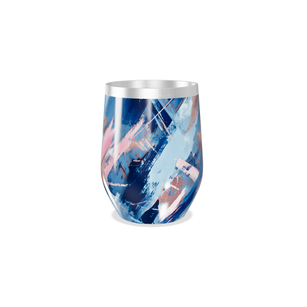 Copo Térmico Slim - Estampa Abstrata Azul