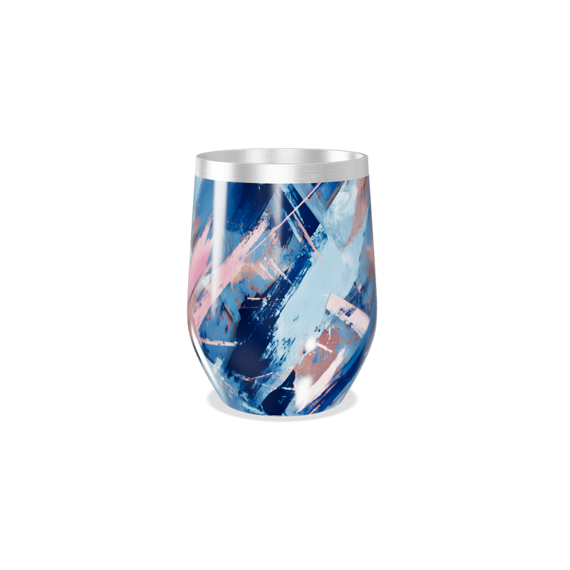 Copo Térmico Slim - Estampa Abstrata Azul