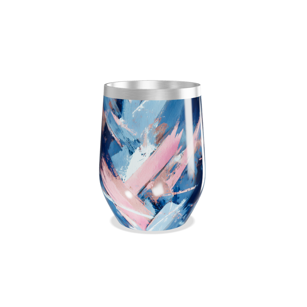 Copo Térmico Slim - Estampa Abstrata Azul