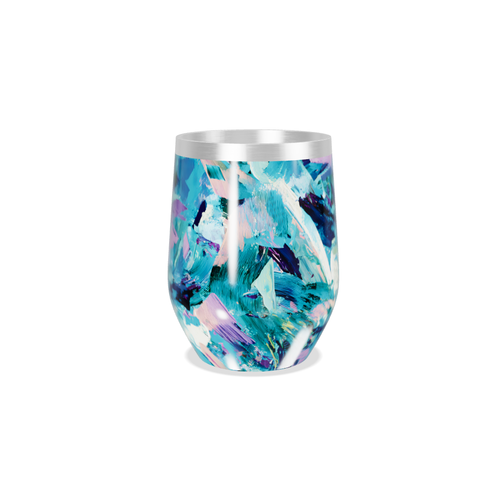 Copo Térmico Slim - Estampa Abstrata Azul