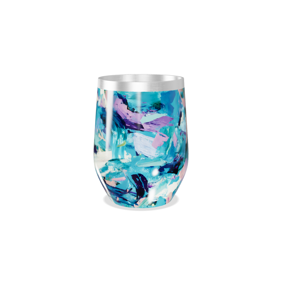 Copo Térmico Slim - Estampa Abstrata Azul