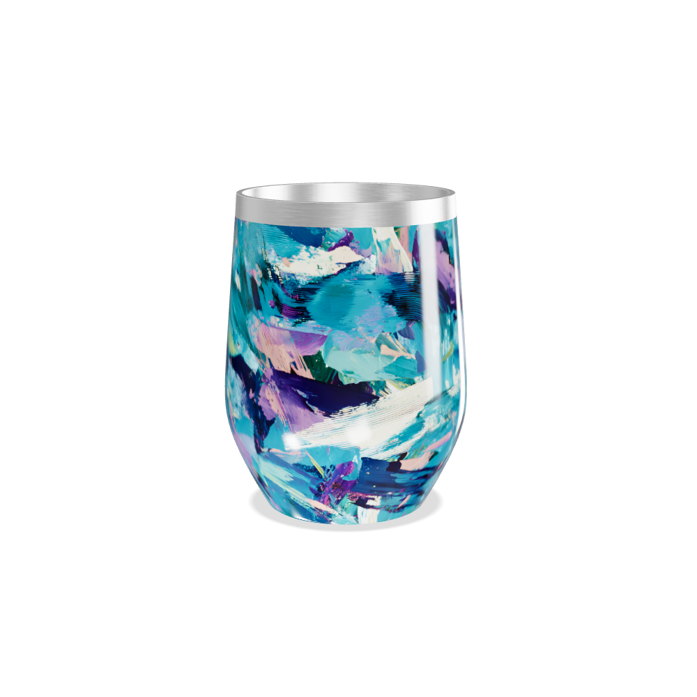 Copo Térmico Slim - Estampa Abstrata Azul