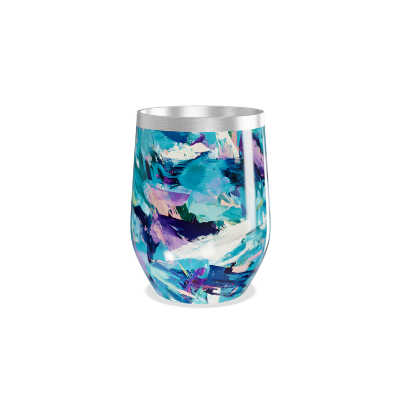 Copo Térmico Slim - Estampa Abstrata Azul