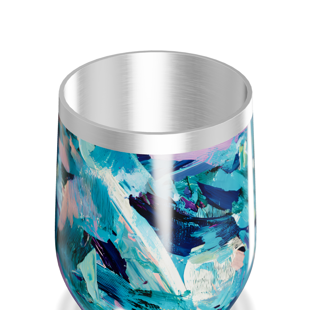 Copo Térmico Slim - Estampa Abstrata Azul