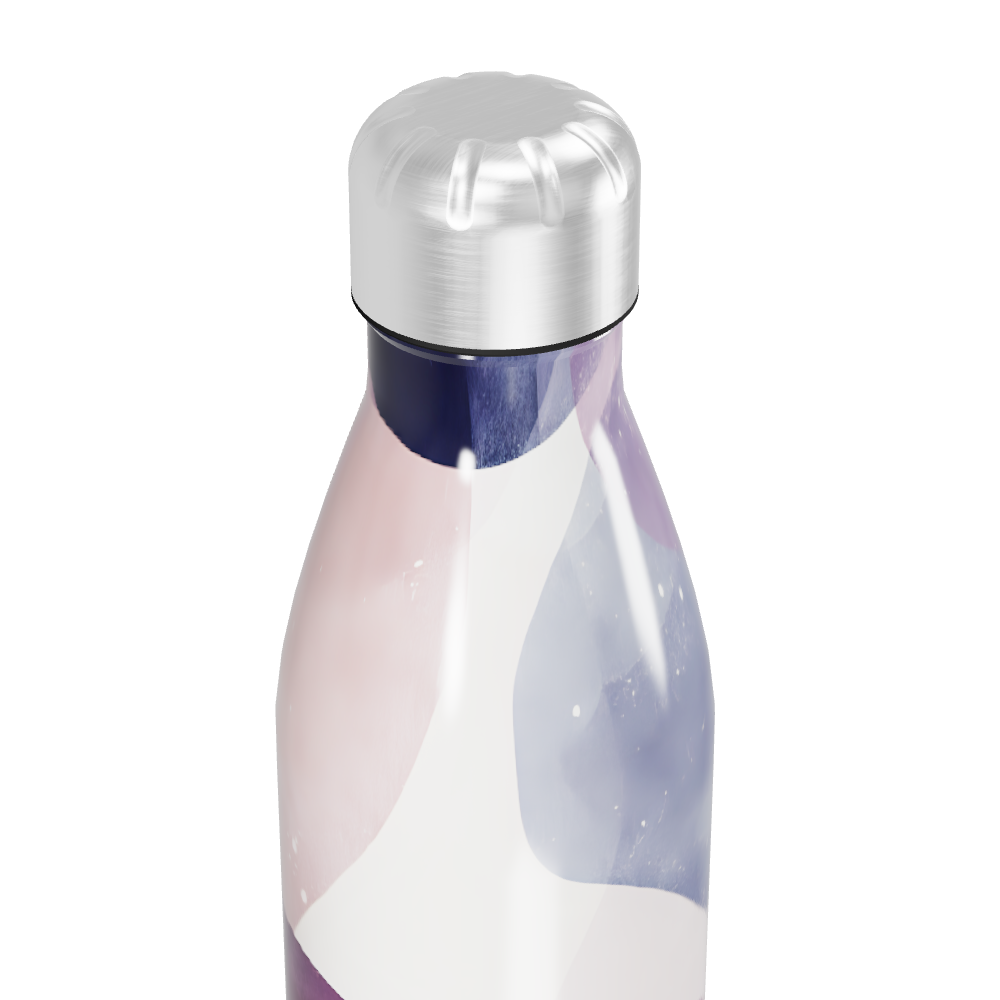 Garrafa Inox - Estampa Abstrata Azul Roxo