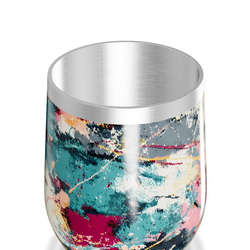 Copo Térmico Slim - Colorido Abstrato Inox