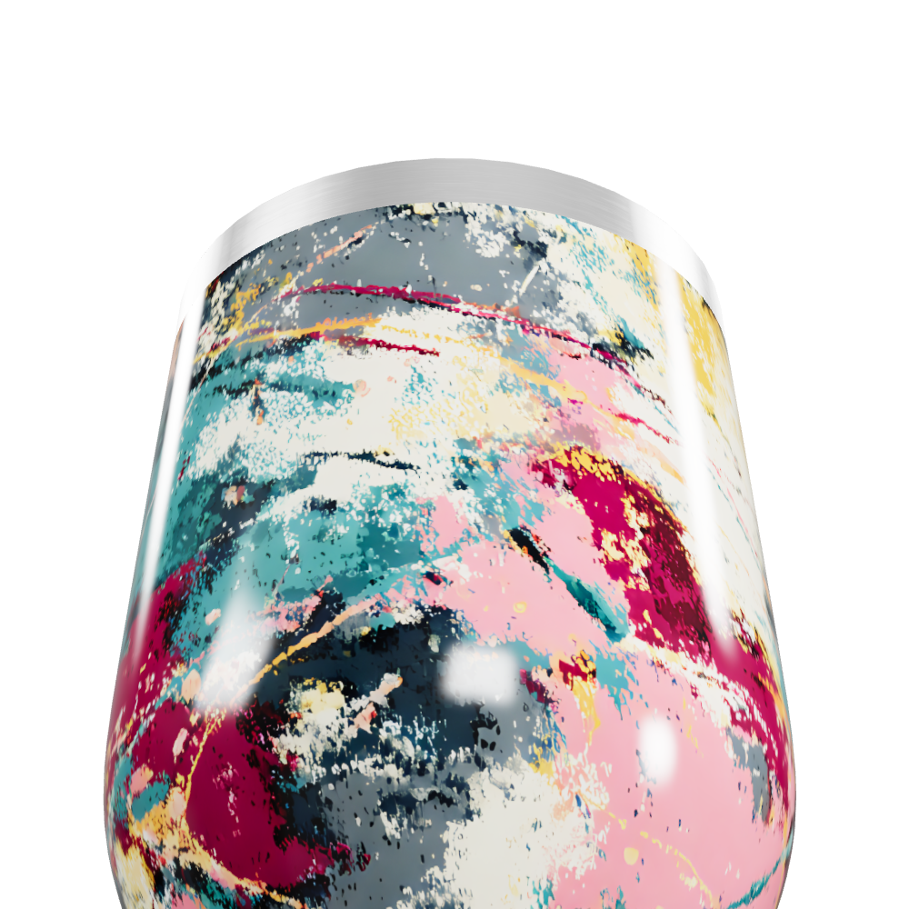 Copo Térmico Slim - Colorido Abstrato Inox