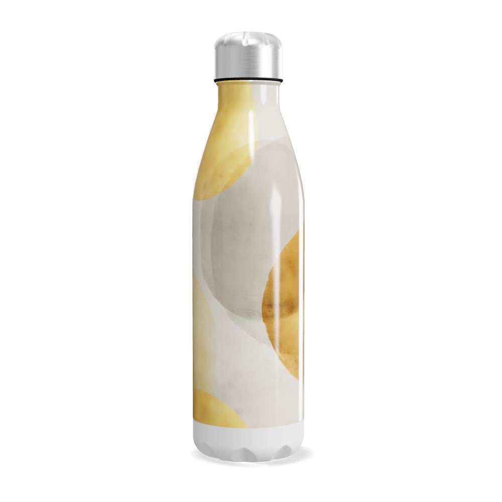 Garrafa Inox Estampa Abstrata Branca