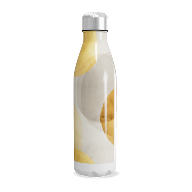 Garrafa Inox Estampa Abstrata Branca