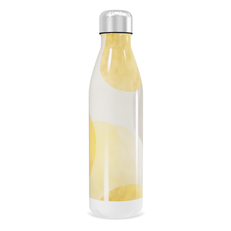 Garrafa Inox Estampa Abstrata Branca