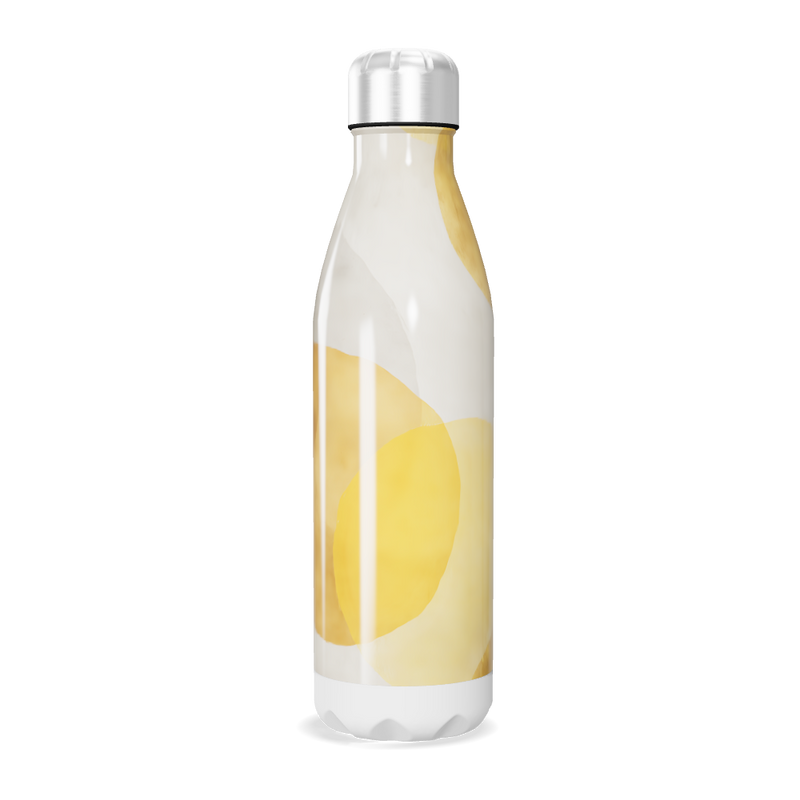 Garrafa Inox Estampa Abstrata Branca