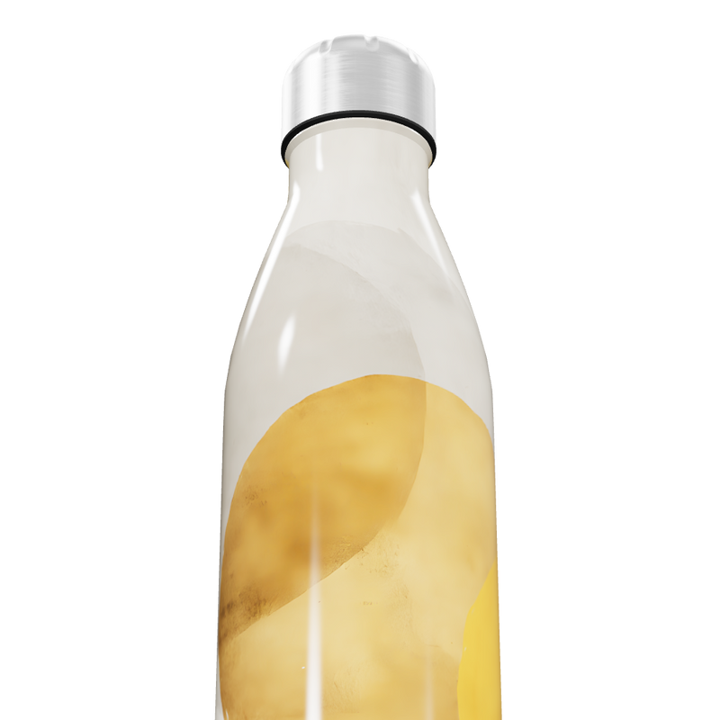 Garrafa Inox Estampa Abstrata Branca