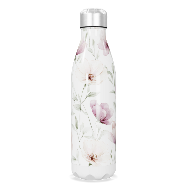 Garrafa Inox Floral Branco 750ml