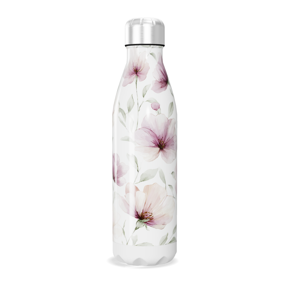 Garrafa Inox Floral Branco 500ml