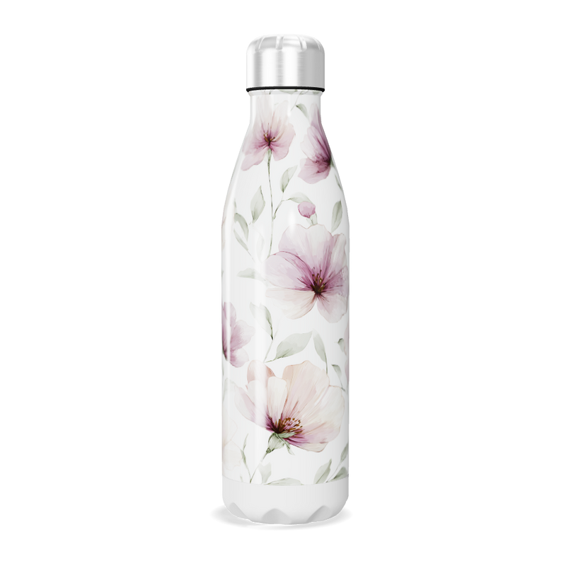 Garrafa Inox Floral Branco 750ml