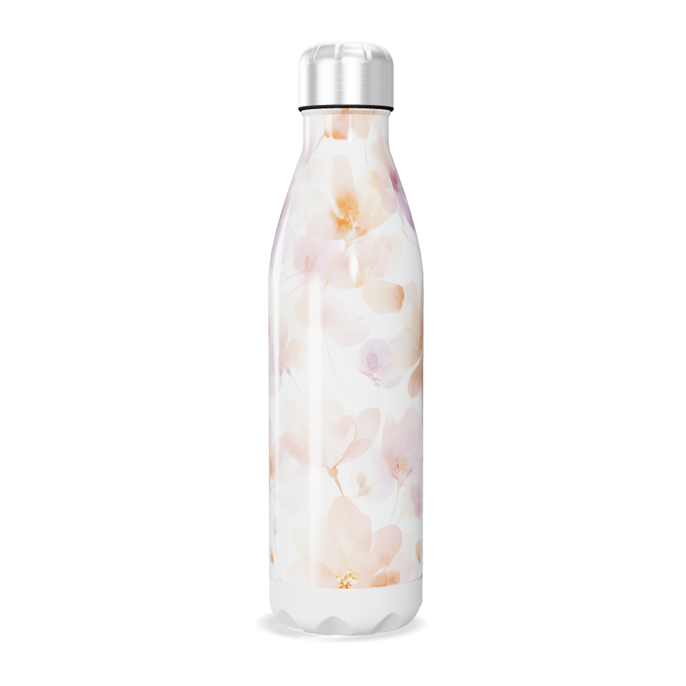 Garrafa Inox - Floral Branca