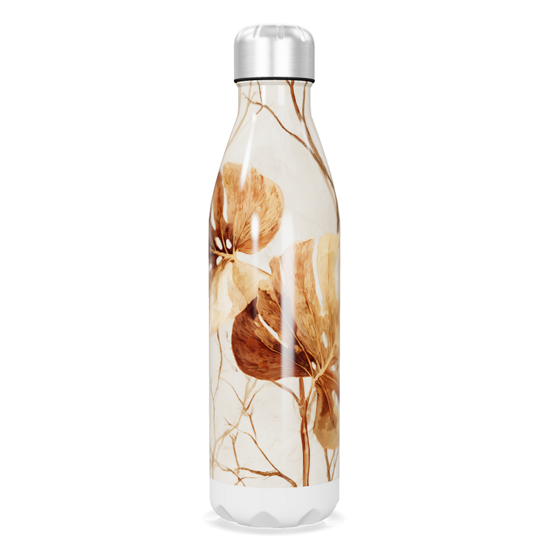 Garrafa Inox - Floral Bege