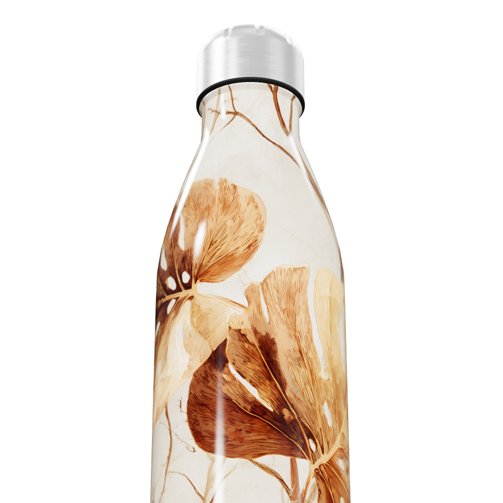 Garrafa Inox - Floral Bege