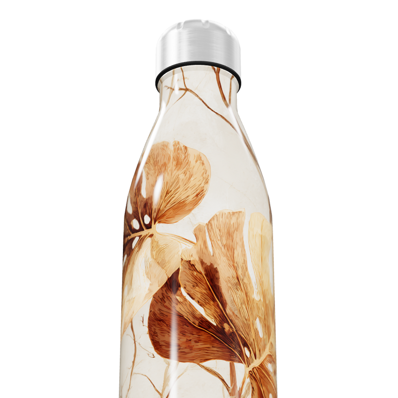 Garrafa Inox - Floral Bege
