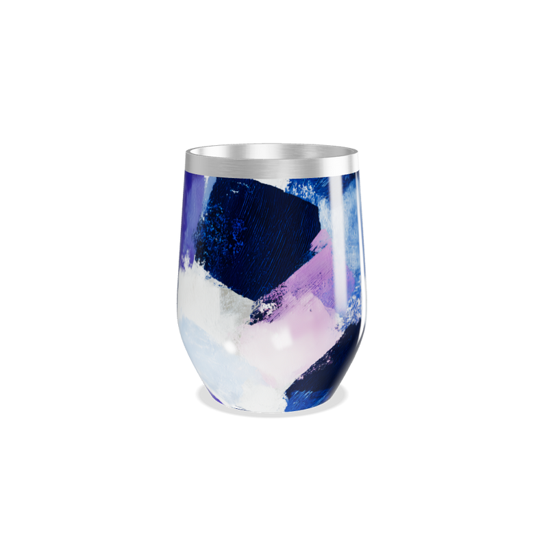 Copo Térmico Slim - Design Abstrato Azul