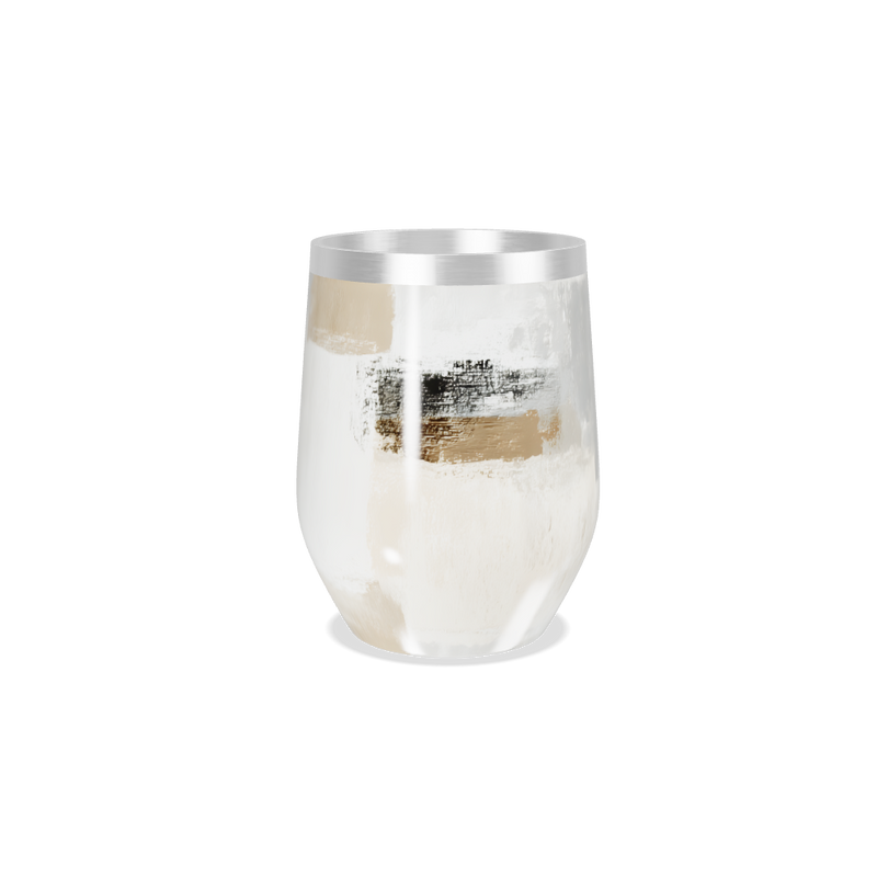 Copo Térmico Slim - Branco e Prata Texturizado